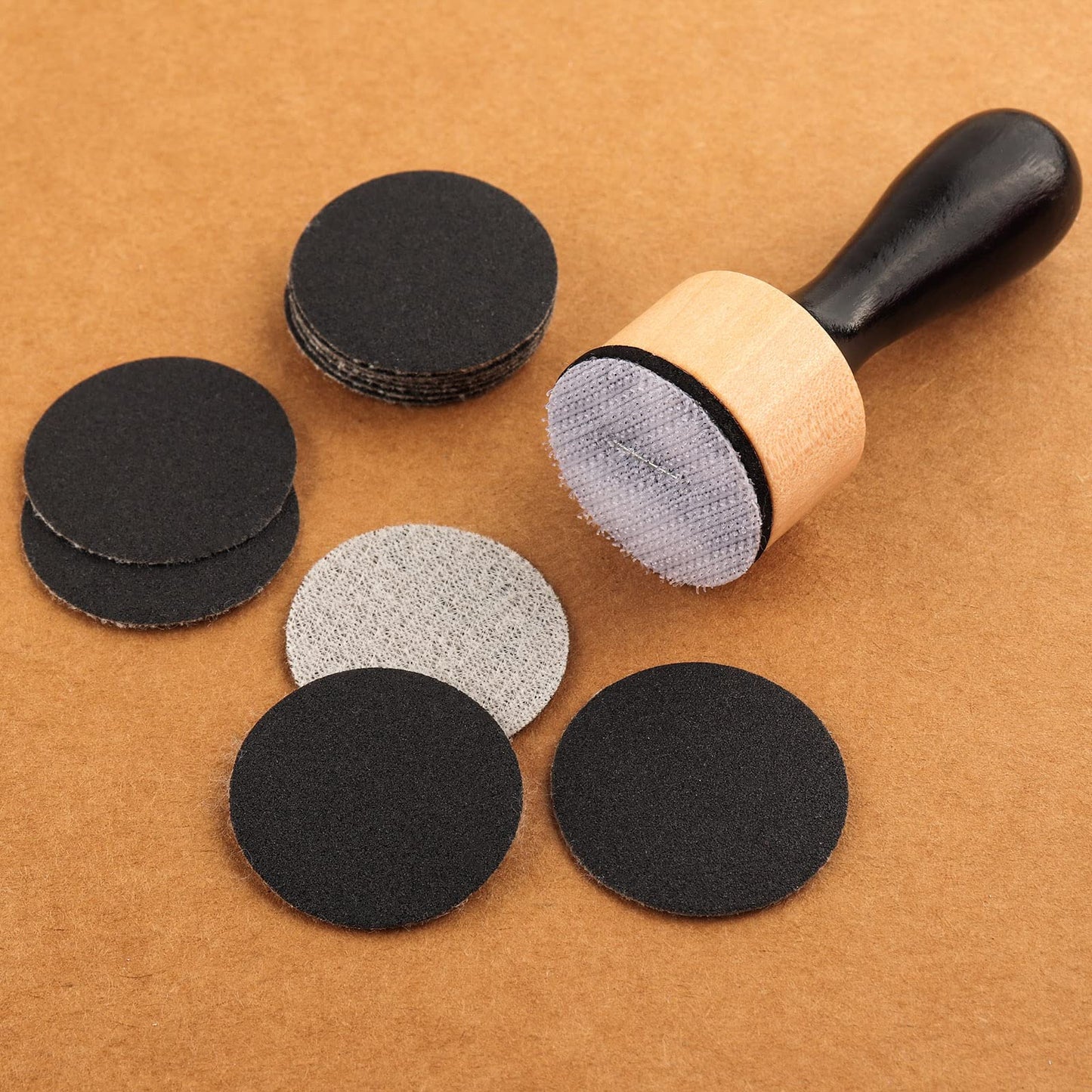 129PCS Mini Ink Blending Tool Set ,Include 3PCS Mini Ink Blending Tools and 86PCS Replacement Foam Pads Drawing Distressing Blending,40PCS Medium-Grit Sandpaper Sanding Disks for sanding & distressing
