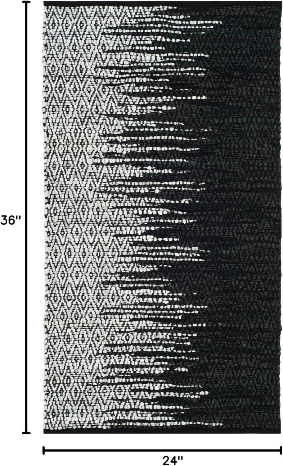 SAFAVIEH Vintage Leather Collection Accent Rug - 2' x 3', Light Grey & Black, Handmade Modern Leather