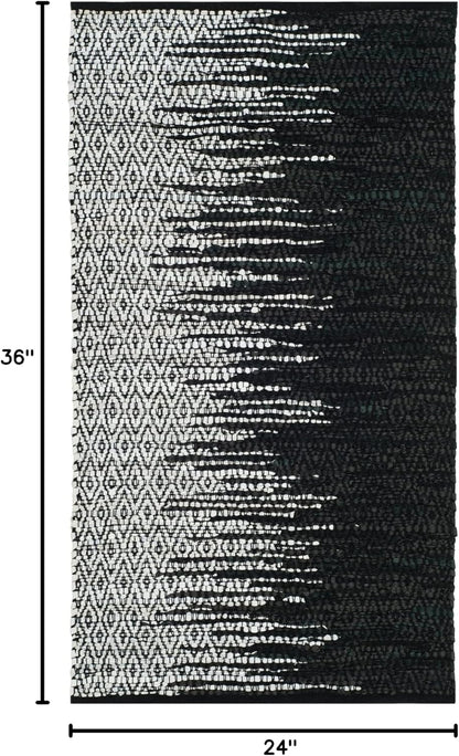 SAFAVIEH Vintage Leather Collection Accent Rug - 2' x 3', Light Grey & Black, Handmade Modern Leather