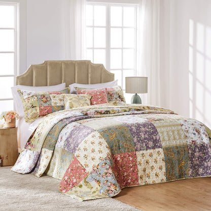 Greenland Home Blooming Prairie 100% Cotton Patchwork Bedspread Set