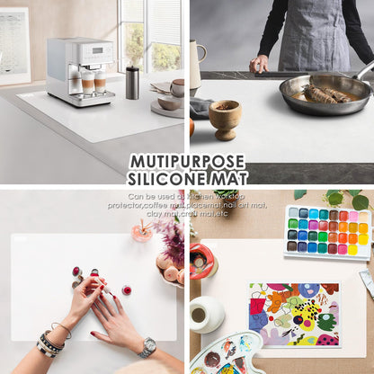31.5" x 23.6" Extra Large Silicone Mat for Resin Casting, Epoxy and Crafts, Nonstick Silicone Sheet for Jewelry Casting Molds, Clear Countertop Protector Mat Heat Resistant Placemats by Foepoge