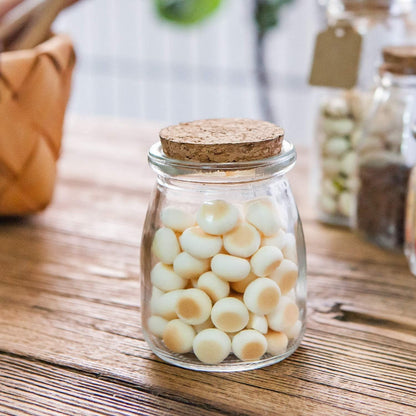 Brajttt 40 Pack, 7 oz Glass Mini Yogurt Jars Favor Jars With Cork Lids, Pudding Containers, Mason Wedding Favors Honey
