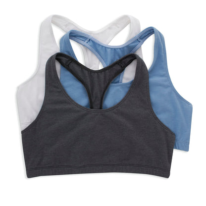 Hanes Women's Racerback Cotton T-Back Bralette (3 Pack)