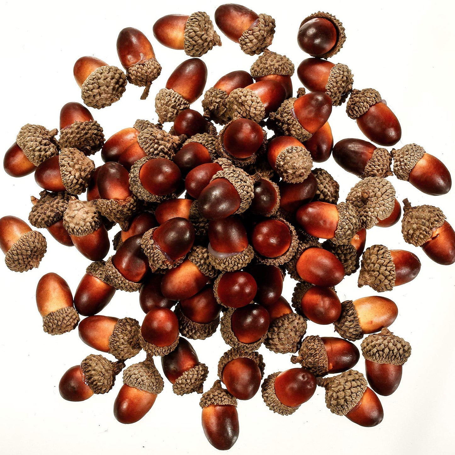 Pangda 120 Pcs Thanksgiving Artificial Acorns and Pine Cones, Christmas Small Fake Decorative Pinecones Ornaments Lifelike Simulation Small Acorn with Cap Vase Fillers for Craft Fall Xmas Decor