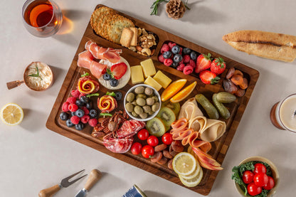 THETCHRY Walnut Wood Cutting Boards for Kitchen, End Grain Chopping Board Double Sided, Large Cutting Board with Handle, Charcuterie Butcher Block for Meal Prep & Serving with Gift Box, 17"×13"×1"