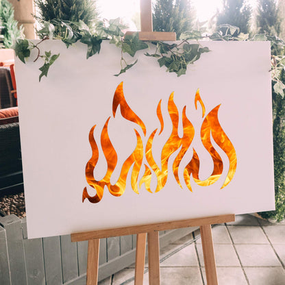 5 Sheets Flame Stencil Airbrush Flame Fire Stencil Fire Reusable Templates Painting Decor Template for Arts Window Wall Crafts Painting Decorations(11.7 x 8.3 Inch)
