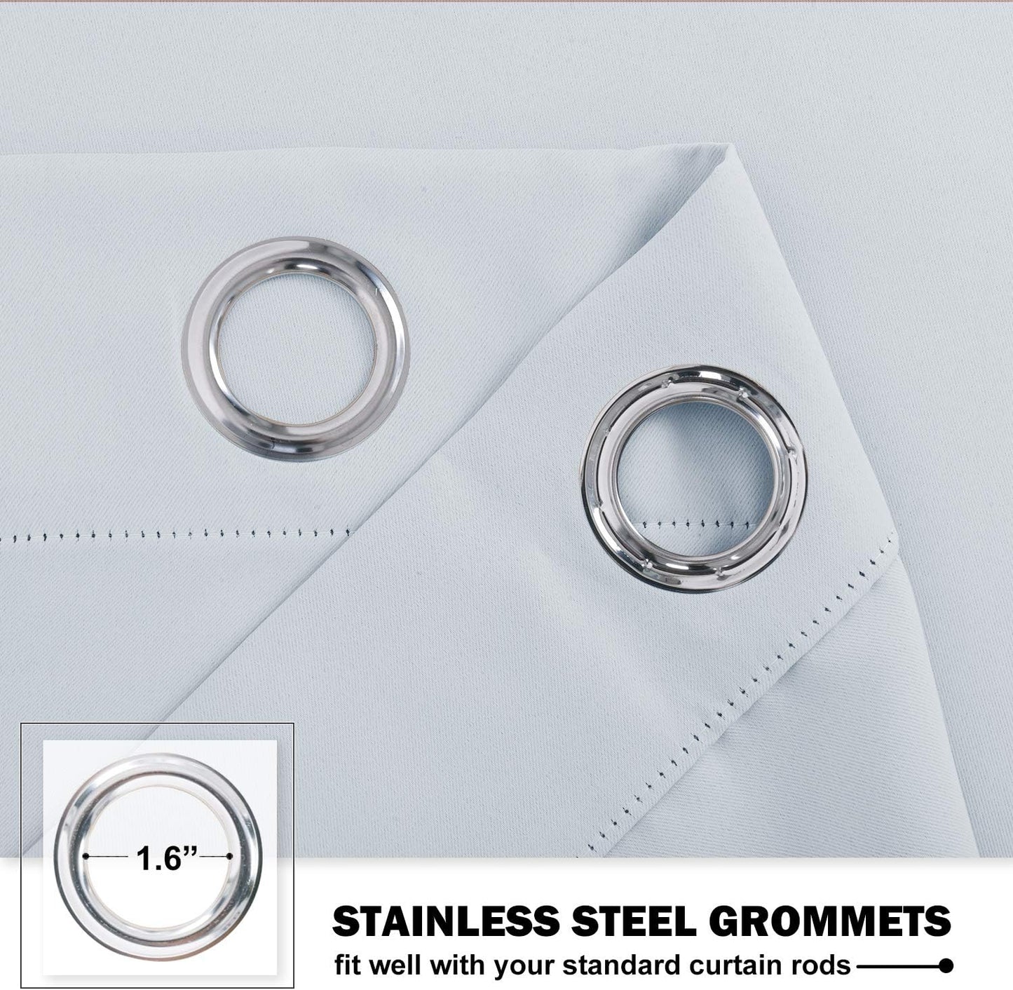 NICETOWN Greyish White Tiers Kitchen Curtains, Room Darkening Energy Efficient Grommet-Top Panels for Short Windows