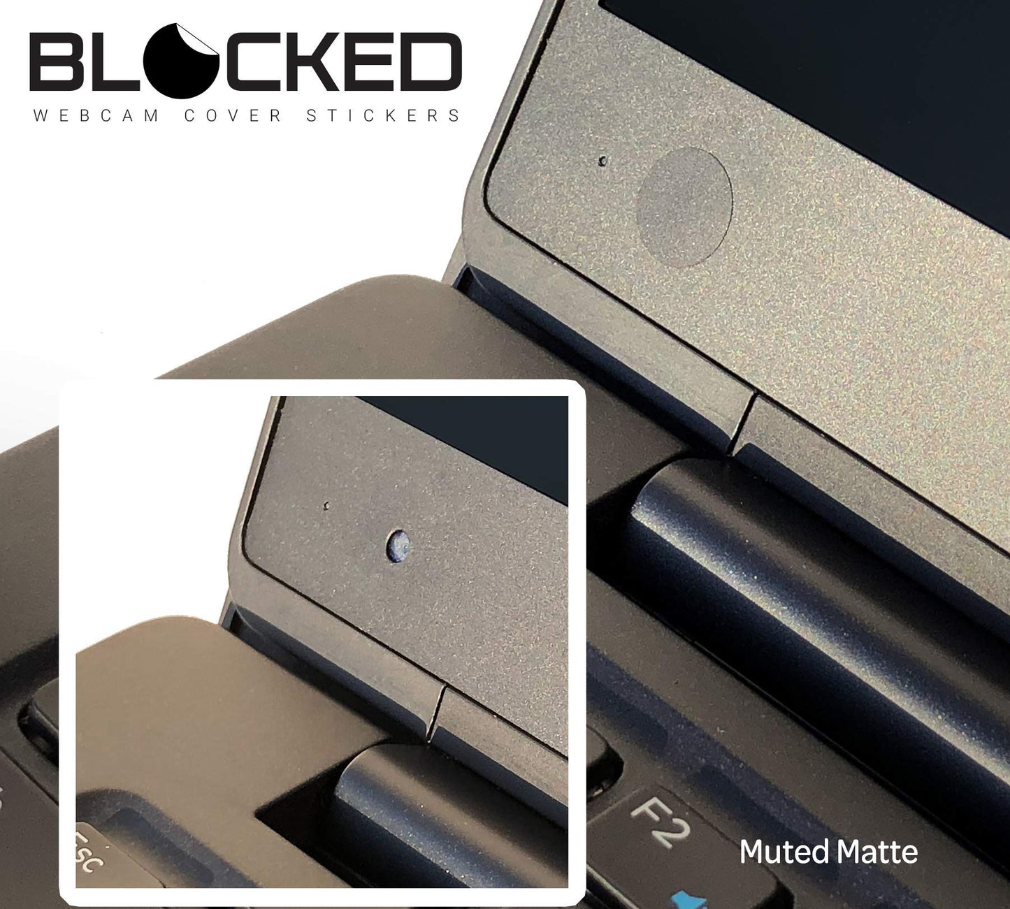 BLOCKED Stackable Webcam/Camera Vinyl Covers | 57 Low-Tack Restickable Webcam Sticker | 3-Sizes | Black 57-Pack (Muted Matte)