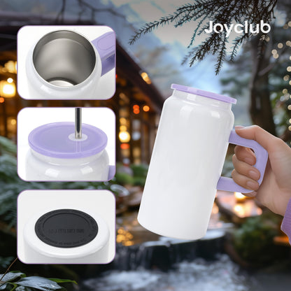 Joyclub 4 Pack Kids Sublimation Tumbler Blanks 16 oz Kid Cups with Lids and Straws Insulated Stainless Steel Tumblers for Smoothie Coffe Boba Soda DIY Gift