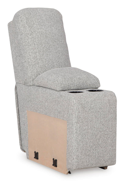 Signature Design by Ashley Acklen Place Modern U-Shaped Modular Stain-Resistant 6-Piece Power Reclining Sectional with Chaise, Adjustable Headrest, USB Charging Ports and Console, Light Gray