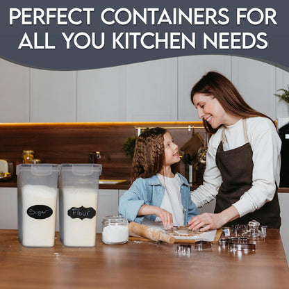 Kitchen Pantry Organizers and Storage - Airtight Food Storage Container Set, 14 Pcs BPA Free Plastic Dry Food Canisters