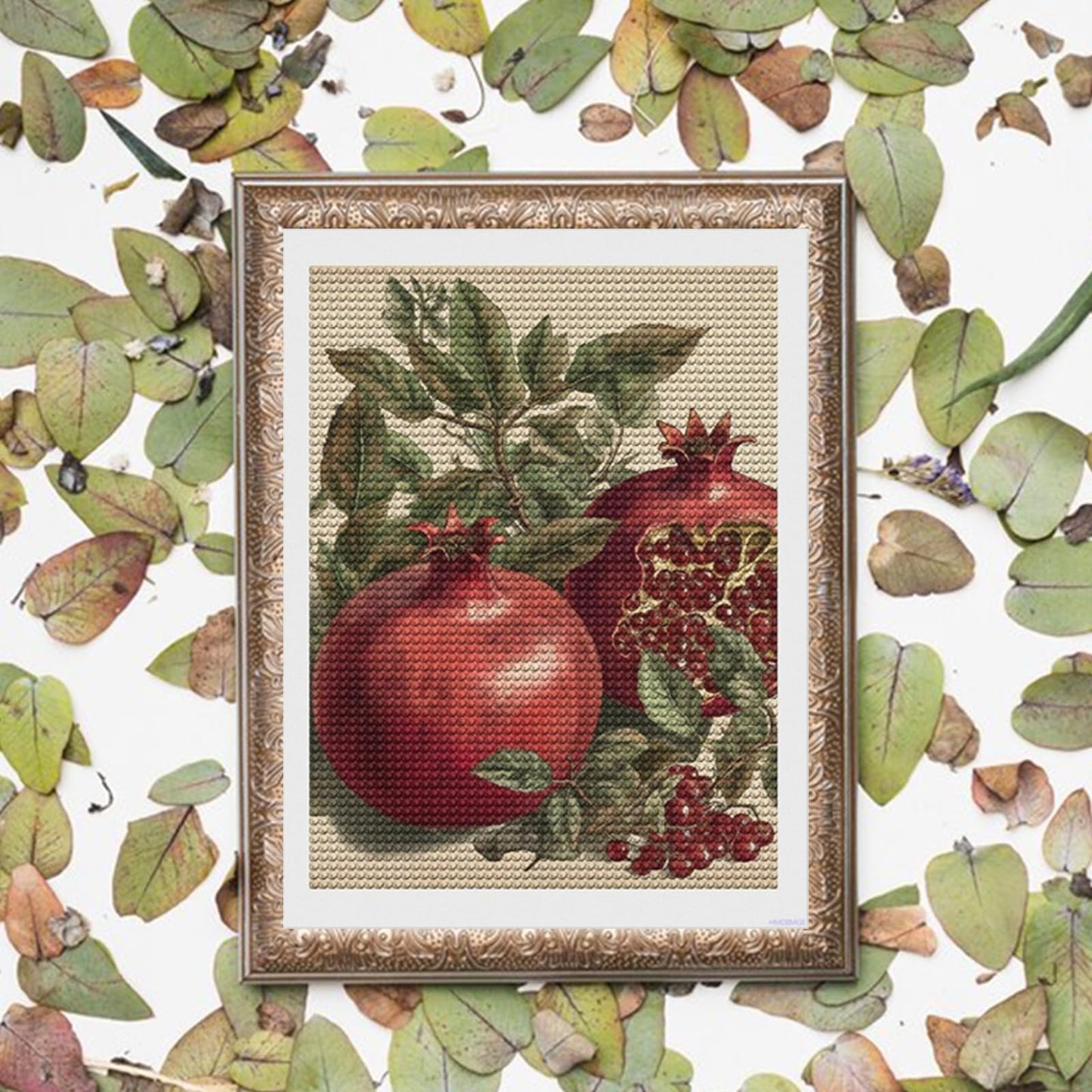 HMDIIMGE Berries of Pomegranate Diamond Painting Kit, DIY Canvas Art Decor with Drill Pen, Tray and Wax, Waterproof Sparkling Wall Craft for Home Decor, Birthdays, Christmas 12x16 Inch