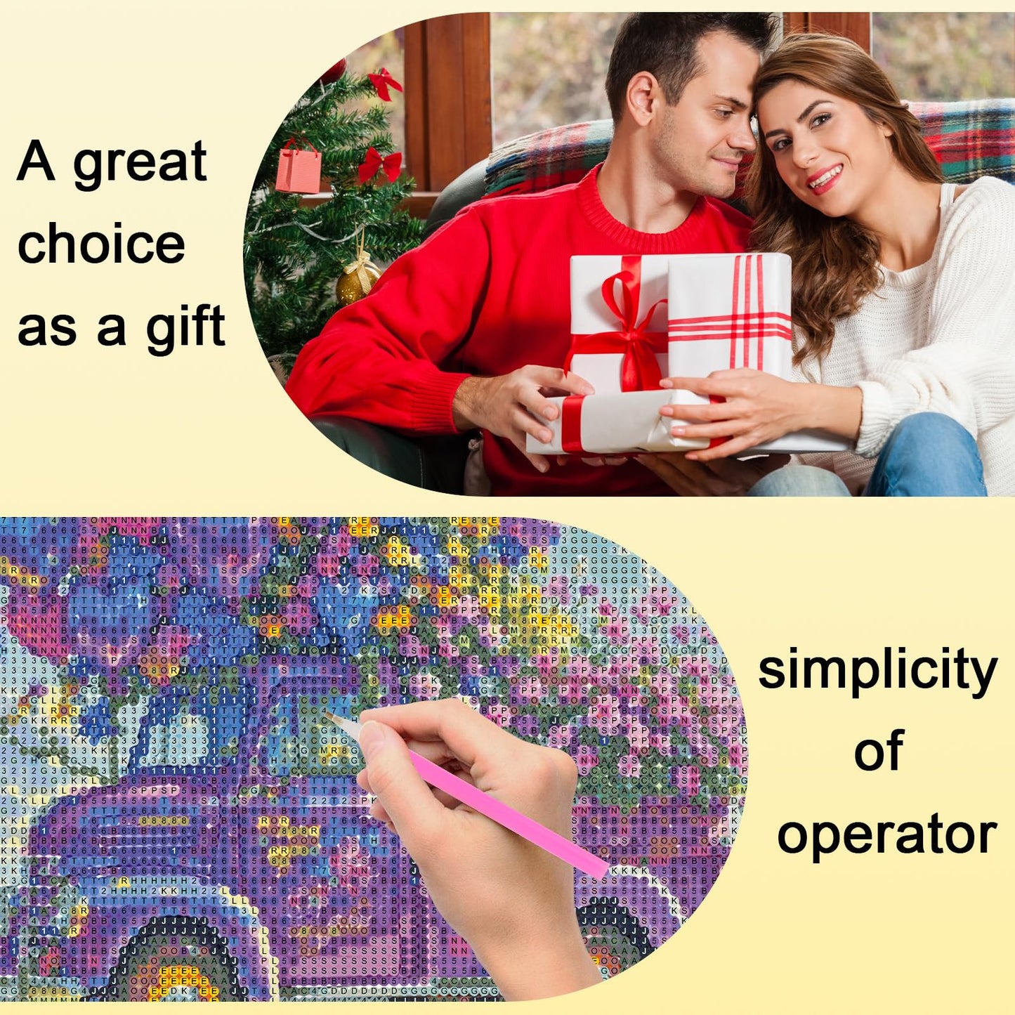 Focart Diamond Painting Kits for Adults Beginners, Full Drill Round Diamond Art, Flower Float Pattern 5D DIY Paint by Numbers Gem Art for Home Wall Decor, Ideal Gift for Women Mom Grandma