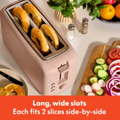 bella 2 Slice Slim Toaster, Fits-anywhere™ Kitchenware, 6 Setting Shade Control with Reheat & Cancel Buttons, Fits sourdough, 10” Long Slot, Anti Jam & Auto Shutoff, 900 Watt, Surf