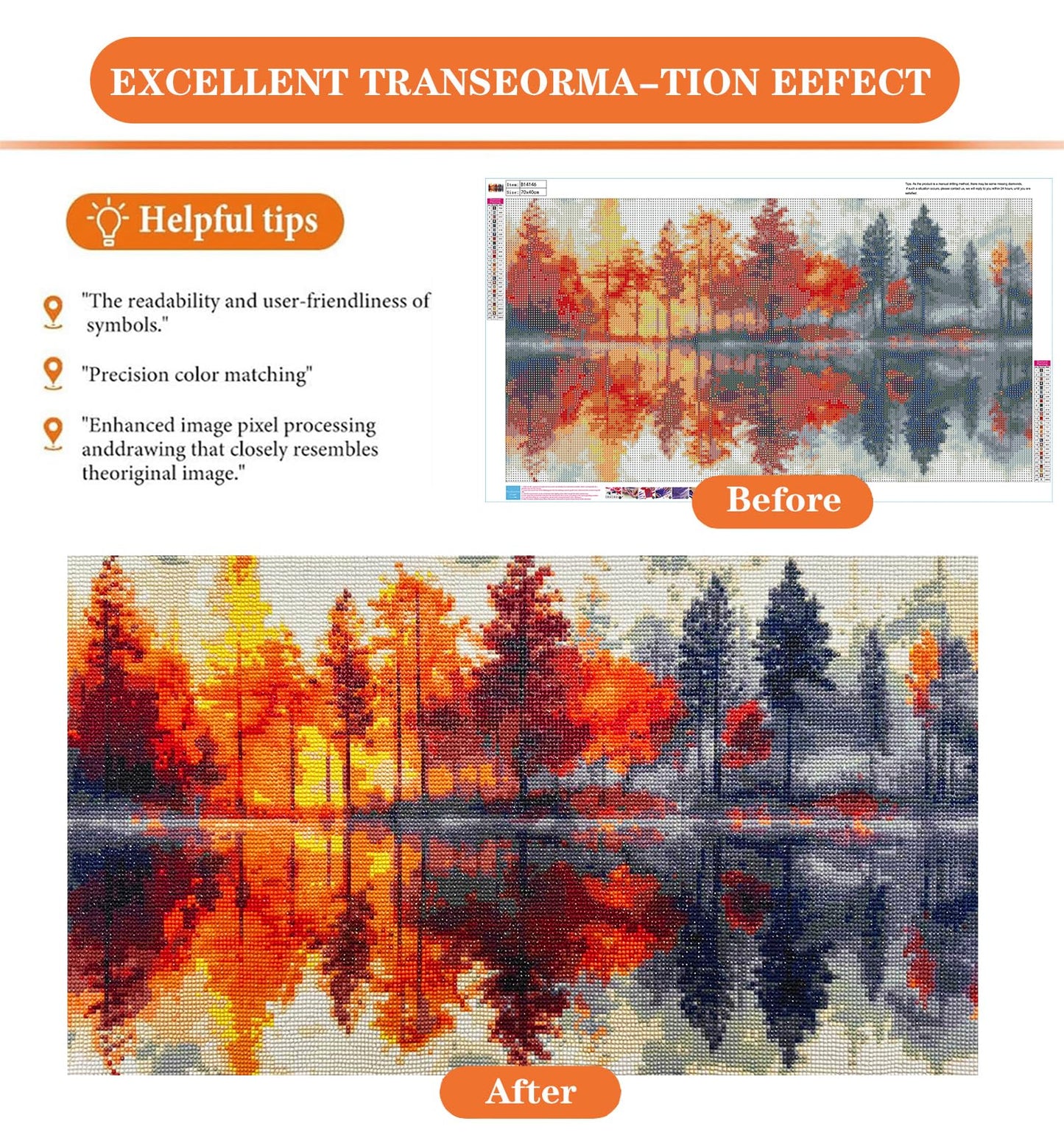 igoodom Large Diamond Painting, Landscape Large Diamond Art Kits for Adults, Full Drill Round Big Diamond Painting, DIY Gem Art and Crafts for Home Wall Decor Gift 27.5 X 15.7inch