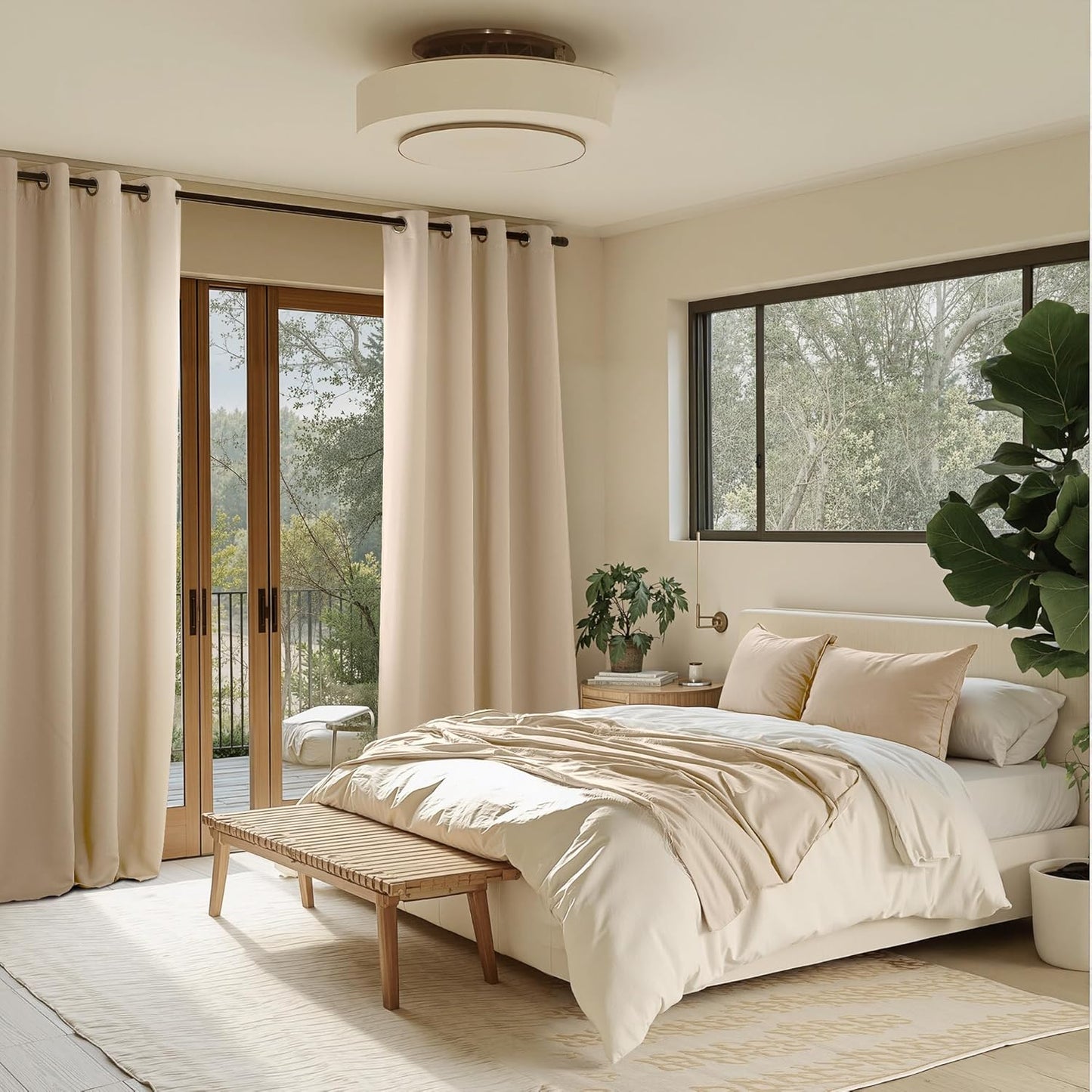 NICETOWN Room Darkening Curtains - 2 Panels in Biscotti Beige, 52" x 84" for Enhanced Privacy