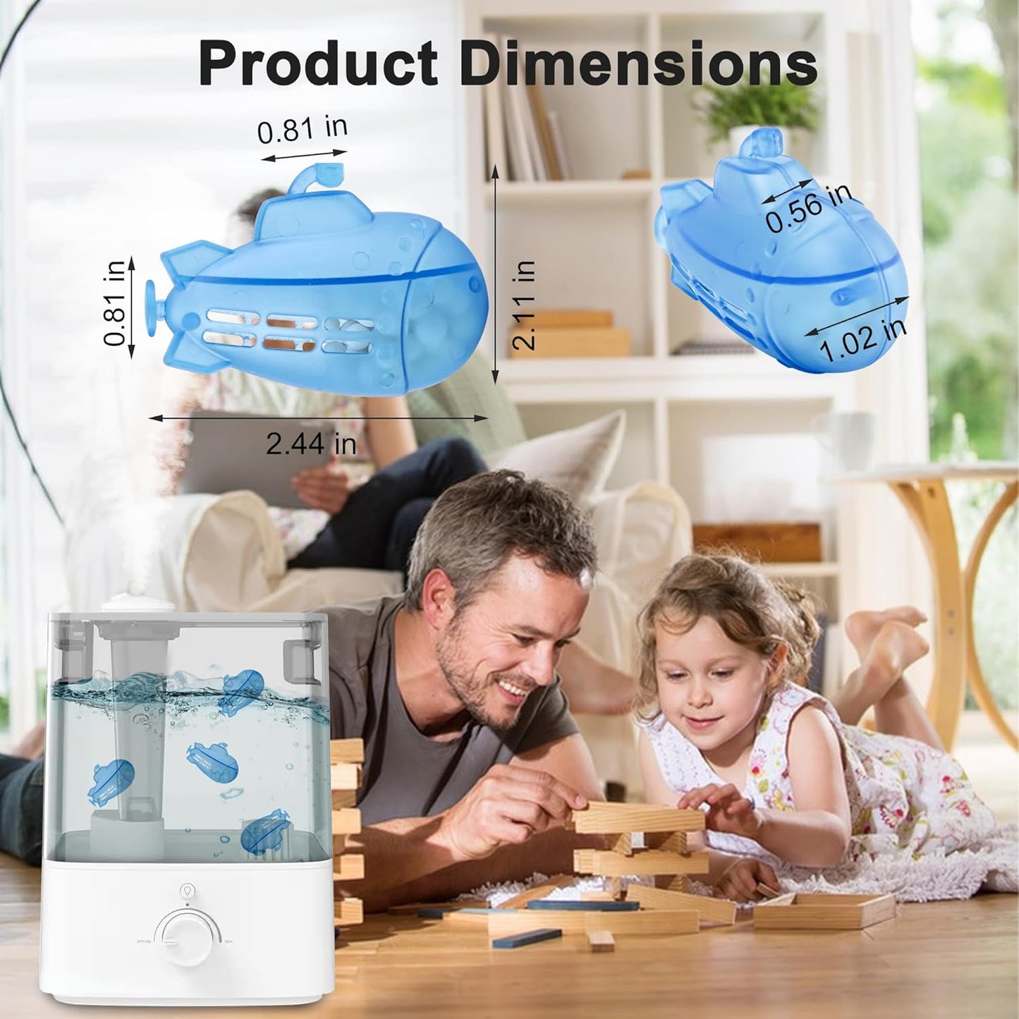14-Pack Humidifier Tank Cleaner, Small Submarine for Most Humidifiers and Fish Tanks