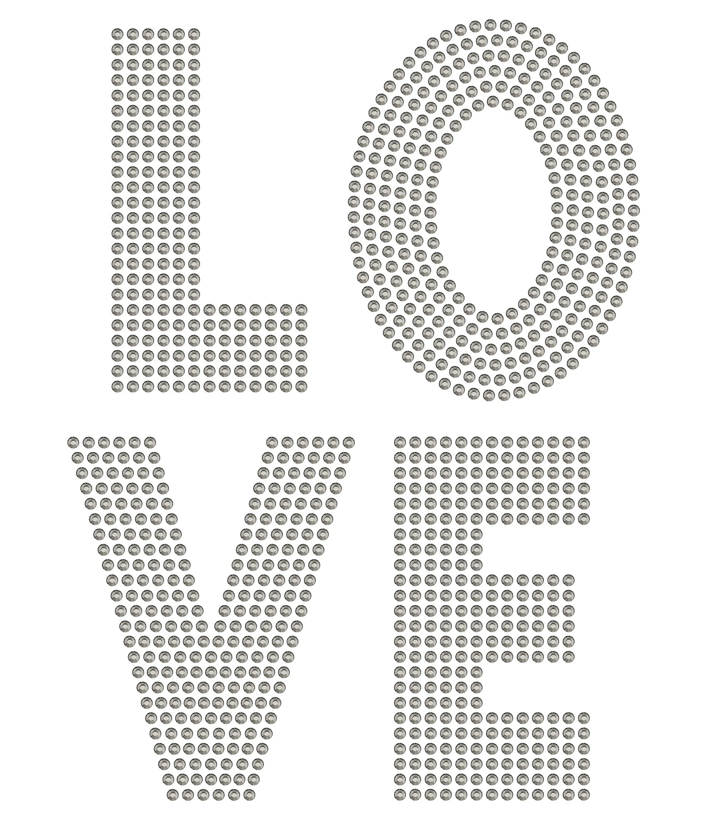 Rhinestone Genie Love 5" Letters Magnetic Rhinestone Template, Black