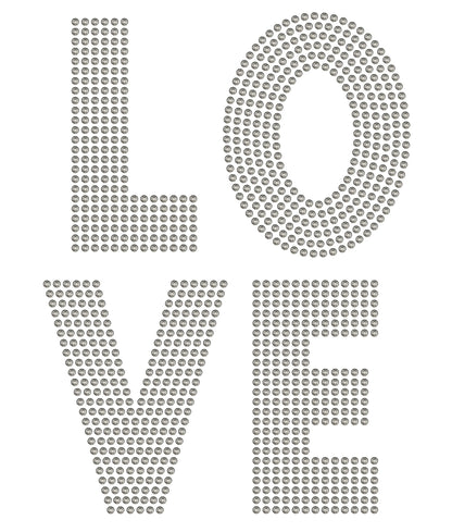 Rhinestone Genie Love 5" Letters Magnetic Rhinestone Template, Black