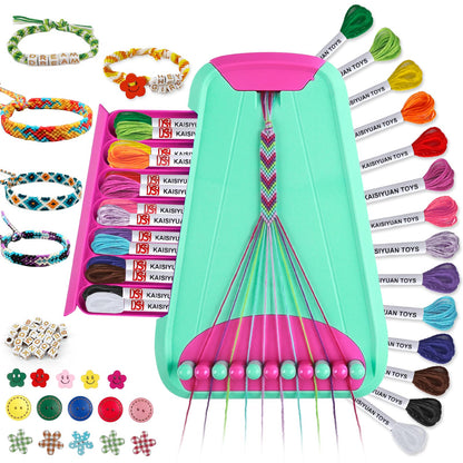 Friendship Bracelet Making Kit for Girls Ages 8-12, Kids Jewelry Making Kit with 28 Pre-Cut Threads and Letter Beads, Arts and Crafts for Kids, Birthday Easter Gifts for 6 7 8 9 10 11 12 Year Old