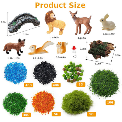 QuarenDen Fairy Garden Accessories, Decorative Sand, Grass, Moss Stick, Miniature Garden Figurines with Moss for DIY, Micro Landscape Decoration