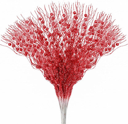 24 Pack joyhalo Christmas Tree Picks and Sprays, Christmas Tree Filler Decorations, Christmas Glitter Berry Stem