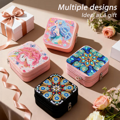 CharySim 2 PC Diamond Art Jewelry Boxes Kits for Adults Diamond Gem Art Kit Paint by Dots Crafts Kits for Birthday Gift Women Relaxing Craft Kit Calming Gift DIY Bedazzling Art (Mandral)
