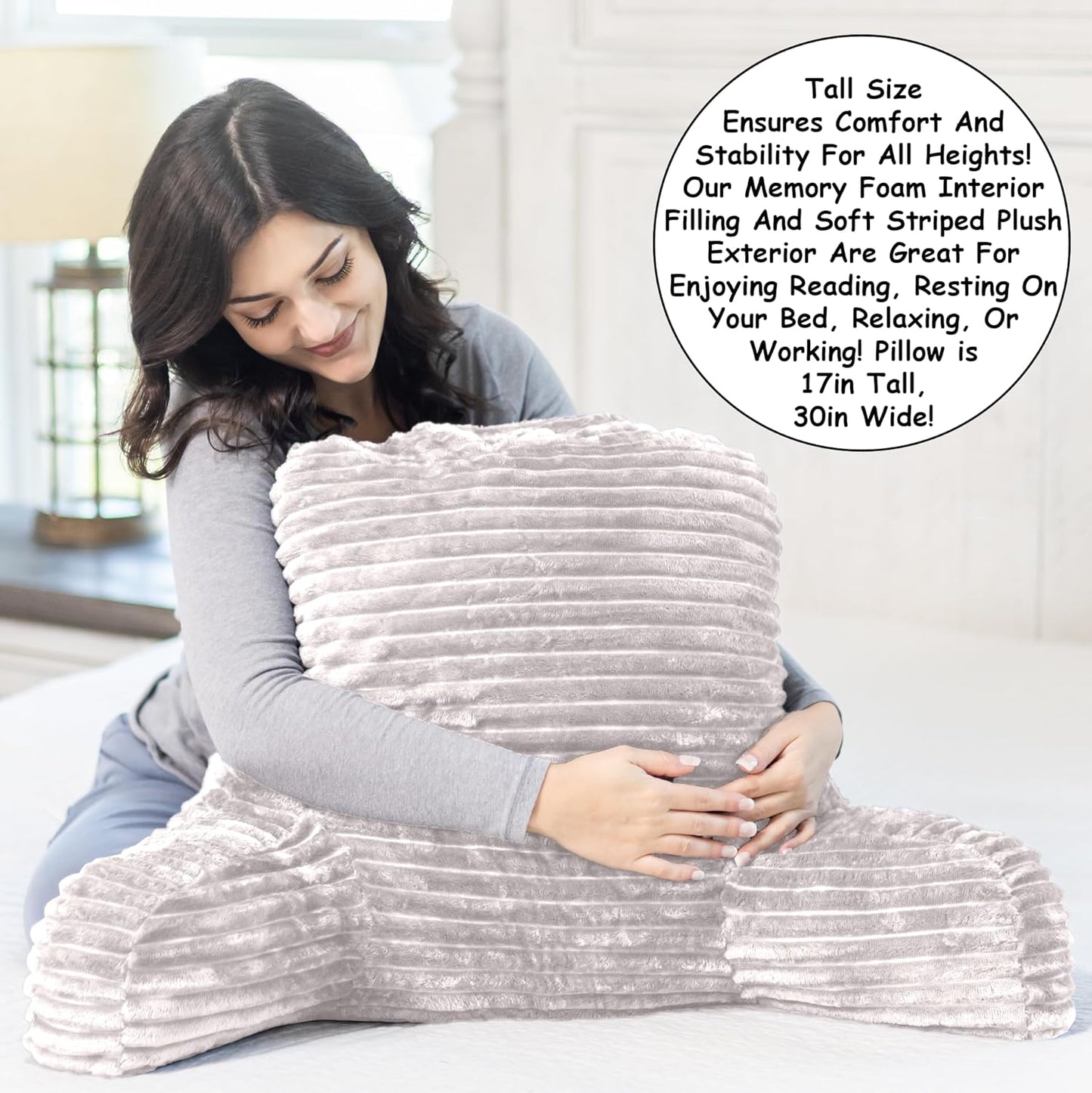 Homie Reading Pillow with Wrist Support, Has Arm Rests, and Back Support for Bed Rest, Lounging, Reading, Working on