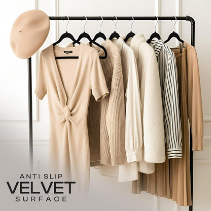 Utopia Home Velvet Hangers - Luxury Non-Slip Slim Coat & Pant Hangers, 100 Pack, 360° Swivel Hook - Black