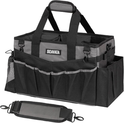 4 SCAVATA Wearable Cleaning Caddy Bag, Cleaning Caddy Supplies Organizer with Handle & Shoulder Straps