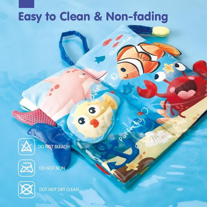 Hahaland Baby Toys - Crinkle Books for Babies 0-6 Months | Soft Cloth Sensory Touch 2-Pack