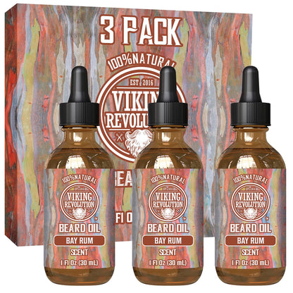 Viking Revolution Sandalwood Beard Oil for Men - Natural Mens Beard Oil with Argan Oil and Jojoba Oil - Beard Softener, Strengthens and Moisturizes - Beard Conditioner for Men (Sandalwood, 1 Pack)