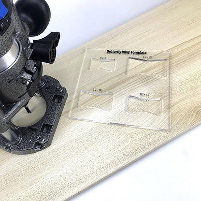 Butterfly Inlay Template Acrylic Woodworking Decoration Router Jig for Furniture Repair Precise Cut Clip (Butterfly Inlay Template)