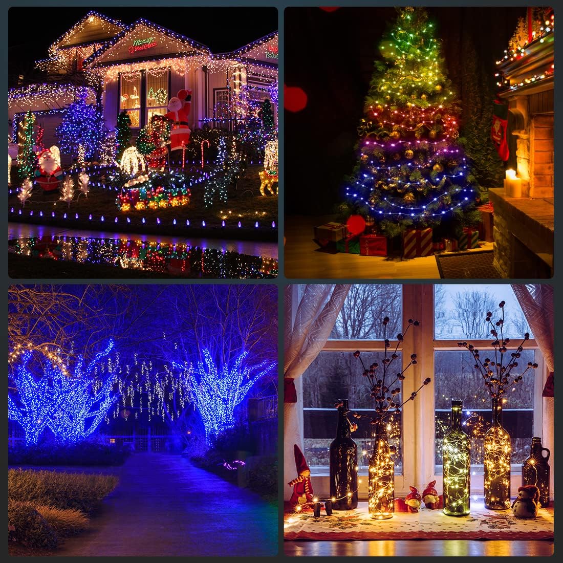 WS2812B 6.5FT IP65 Smart Fairy String Lights RGB IC IC USB Bluetooth Twinkle with Timer and Remote, Music Sync Funny