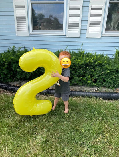 Skiennix 40-Inch Yellow Number Balloons - Perfect for 2nd, 12th, 21st Birthday Celebrations & Events