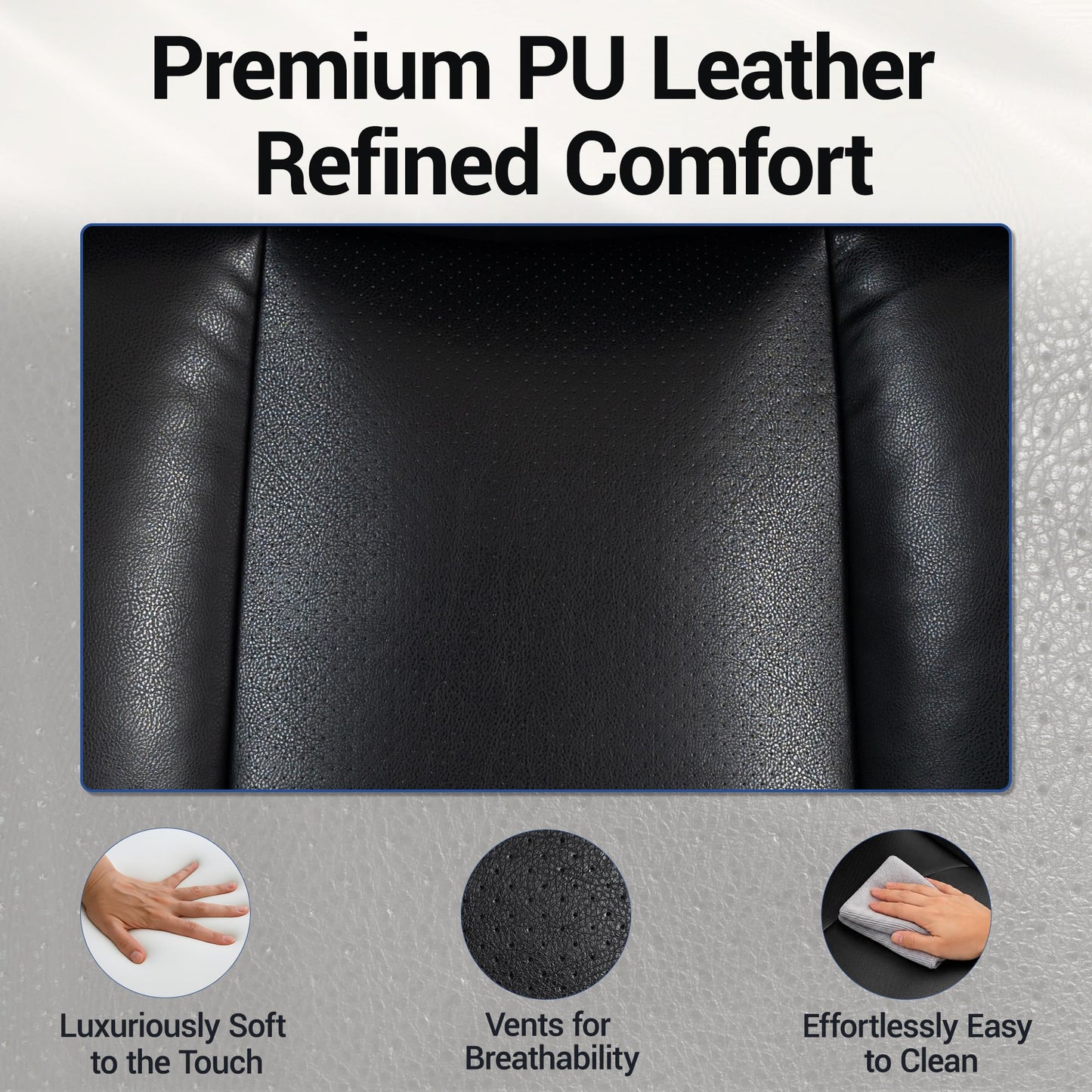 WENTUM Electric Office Chair with USB Charging, 420lbs PU Leather Power Executive Recliner w/Footrest, High Back Ergonomic PC Chair for Home Office Gaming Boss Room, Black