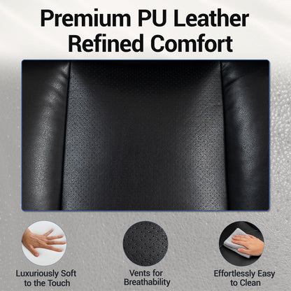 WENTUM Electric Office Chair with USB Charging, 420lbs PU Leather Power Executive Recliner w/Footrest, High Back Ergonomic PC Chair for Home Office Gaming Boss Room, Black
