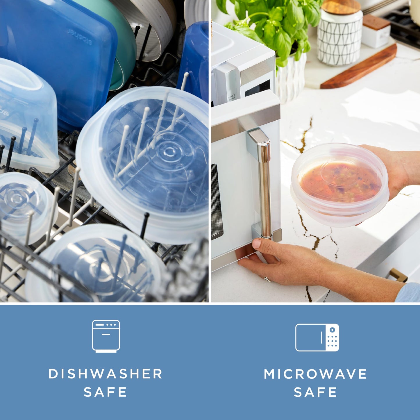 Stasher Premium Reusable Silicone Stretch Lids Variety 4-Pack, Clear, 9, 6.5, 4.5, 2.5, Airtight Seal, Food Container Covers, BPA Free, Leak-free, Dishwasher Safe, Microwave Safe, Eco-Friendly