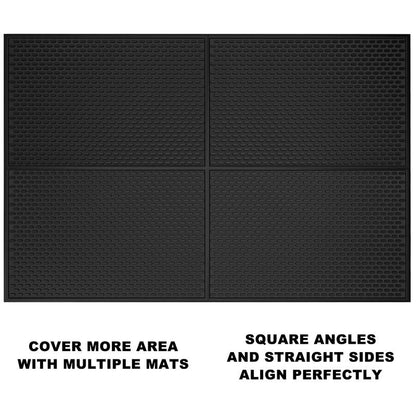 AXIESO 2 Pack Silicone Bar Mat - 1/2 Inch Thick Heat-Resistant and Food Safe Drip Mat - Spill Mats for Counter Top - Kitchen Service Mat, Coffee Bar, Restaurant - Drying Mat - 18 x 12 Inches
