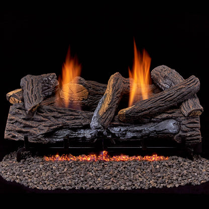 Duluth Forge Ventless Liquid Propane Gas Log Set - 24 in. Stacked Oak, 33,000 BTU, T-Stat Control - Model# DLS-L24T-2