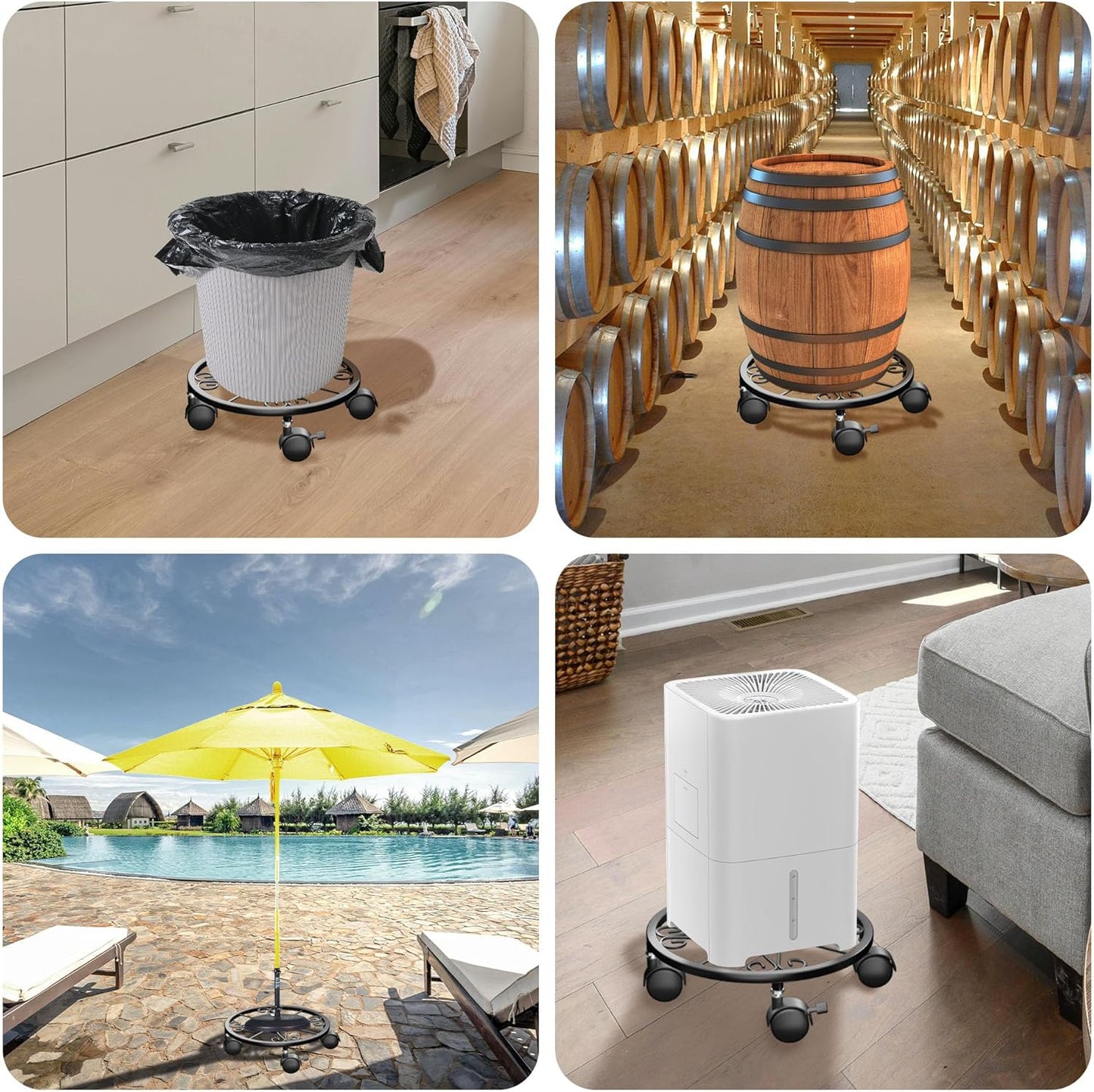 Chinpakden 10.24" 360 2 Pack. Plant Caddy with Wheels - Plant Stand with Wheels, Lockable Plant Rollers Plant Dolly