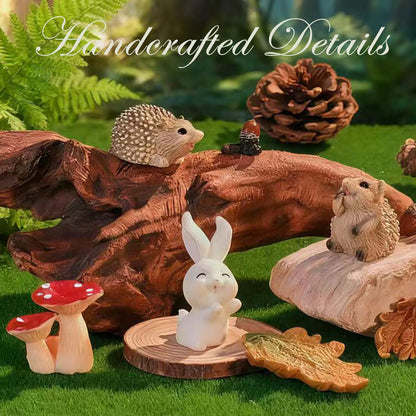 VerdantVibes Fairy Garden Accessories Kit – 16-Piece Miniature Woodland Decor with Pinecone House, Mushroom & Gift Box – Fairy Garden Figurines for Indoor Outdoor Fairy Garden Decorations