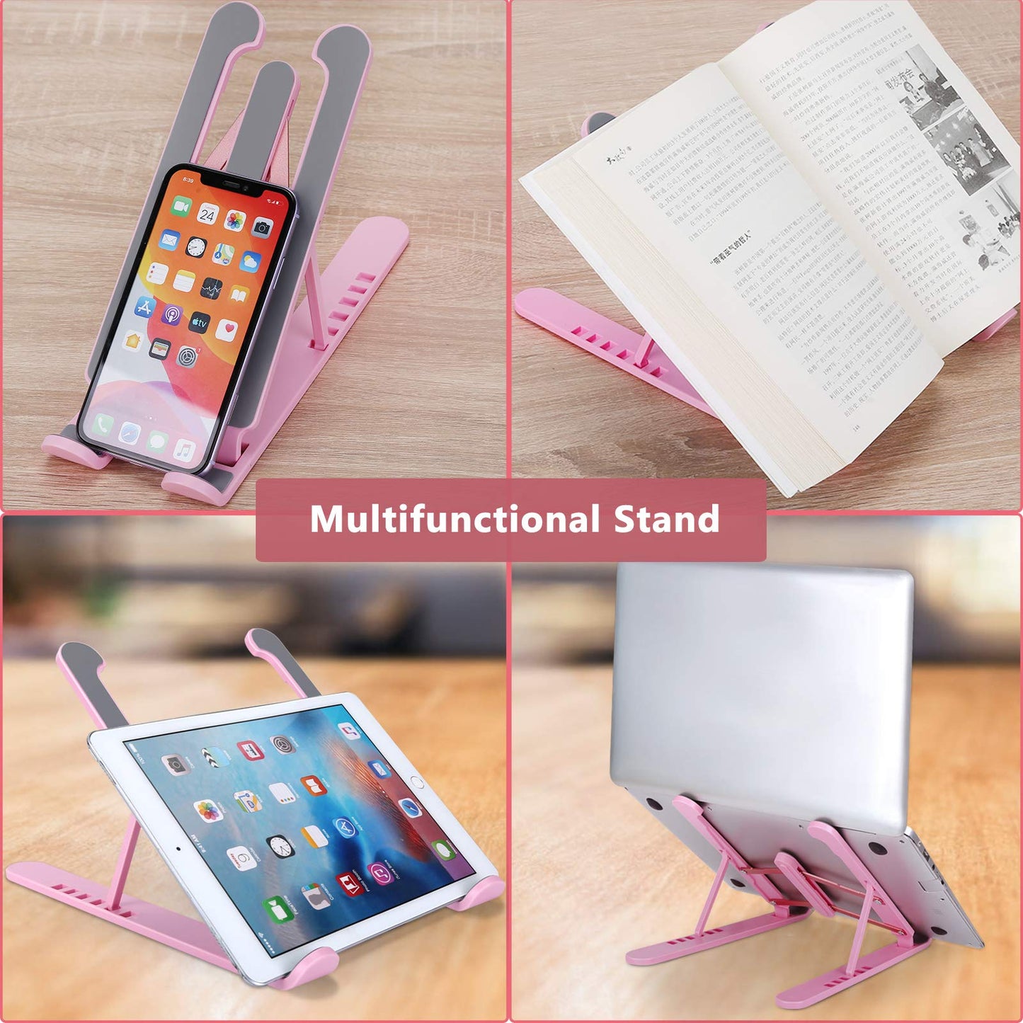 pidien Portable Laptop Stand, Adjustable Laptop Holder Riser Computer Stand for Desk Notebook Stand Mount