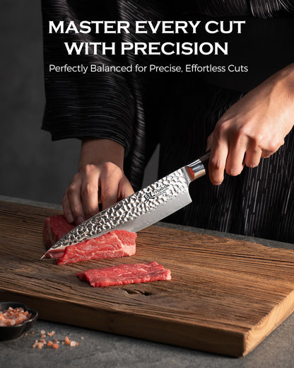Japanese Chef Knife, 67-Layer Damascus Steel 8 Inch Kitchen Knife with AUS-10 Core, Professional Hand Forged Gyuto Knife with Gift Box, Ergonomic Handle, Ideal Valentine's Day Gifts for Men Women