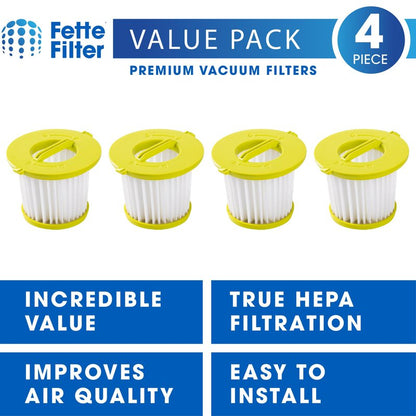 Fette Filter - Vacuum Filter Replacement Compatible with Ryobi ONE+ 18V Models PCL700 PCL704 PCL705 Part # A32F05N A32HF00 Compatible with Hoover BH57400V - Pack of 6