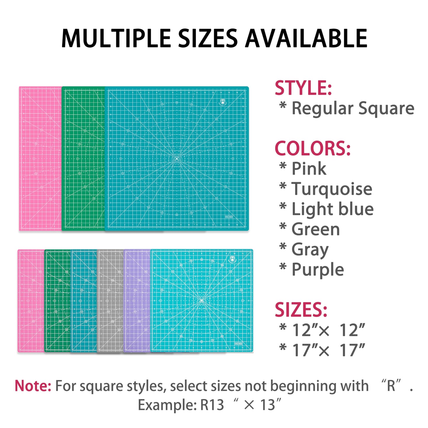 Headley Tools 12"x12" Rotating Cutting Mat, Self Healing Mat with 360-Degree Rotation & Anti-Slip Base, Sewing Board Cutting Mat Perfect for Fabric Quilting Leather Hobby Project, Purple