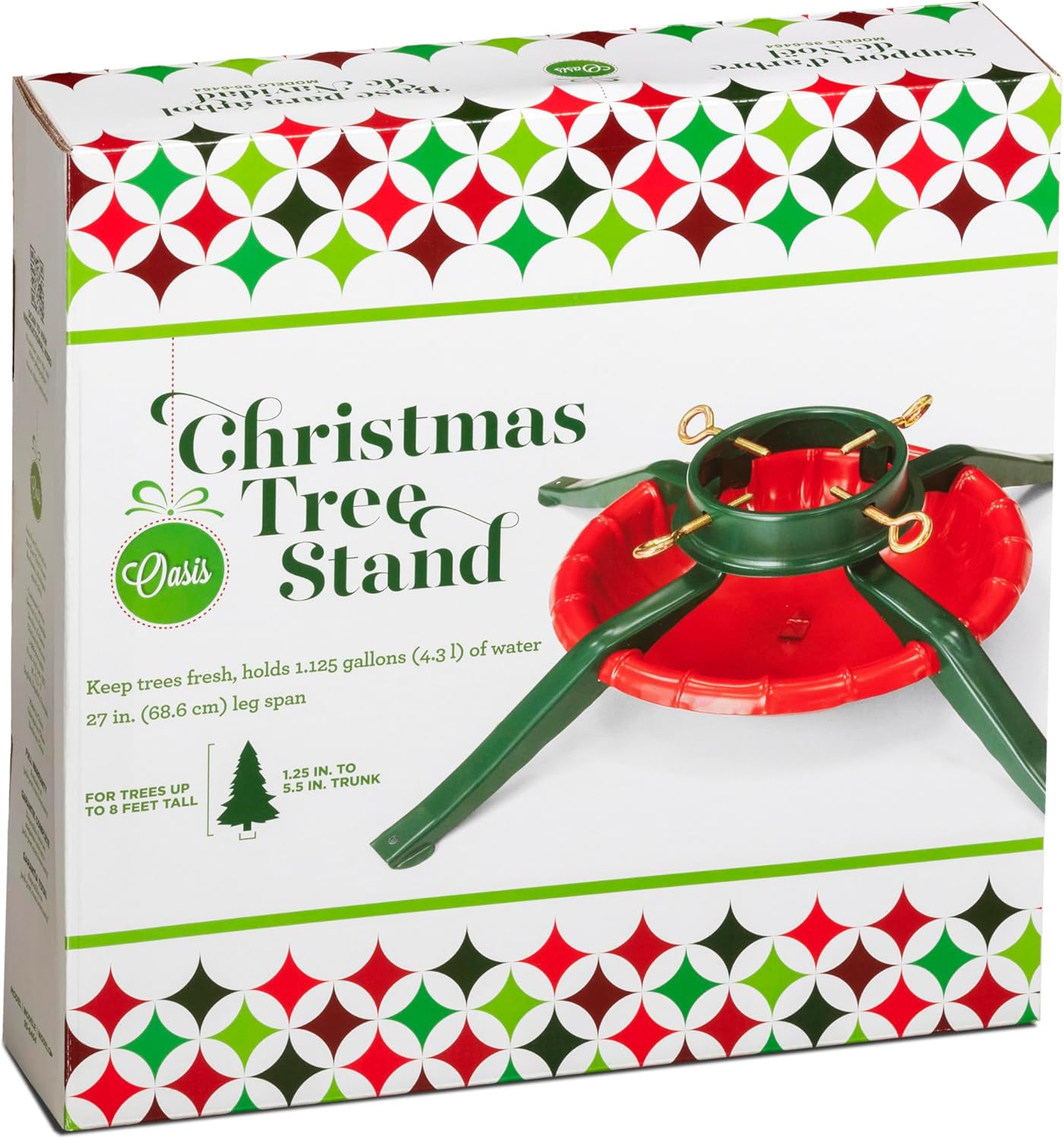 Steel Christmas Tree Stand for Trees up to 8 ft Tall with Trunks up to 5.5 inches