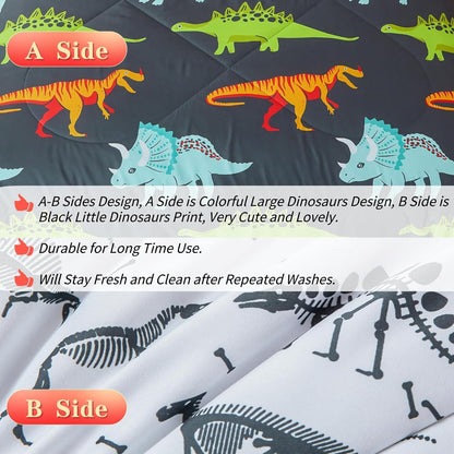 Set Set Set RYNGHIPY Dinosaur Bedding - Twin Size Kids Comforter for Boys & Girls - Soft, Breathable, Cute Dinosaur Bed