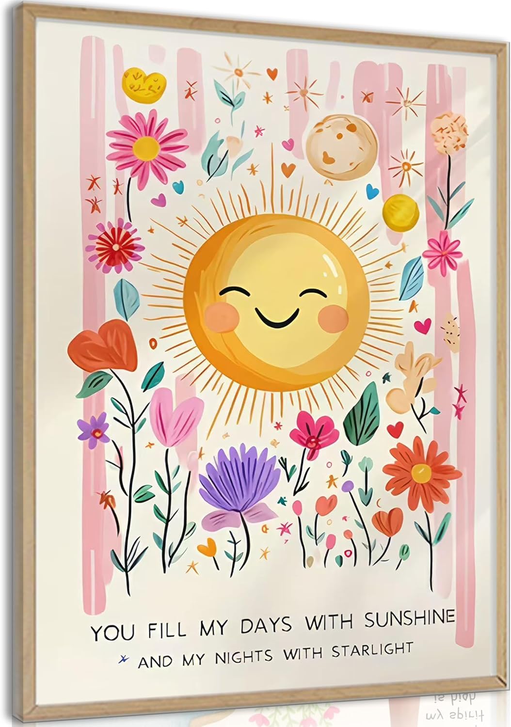 12x16inch Wildflower Nursery Wall Art Boho Sun Floral Botanical Wall Decor You Fill My Days With Sunshine Painting
