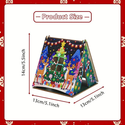 Party Ready 3D Diamond Painting Tent Craft Kit with LED Lights – Full Drill Crystal Mosaic Wood Puzzle, DIY Holiday Decorative Art for Home Display (Starry Night)